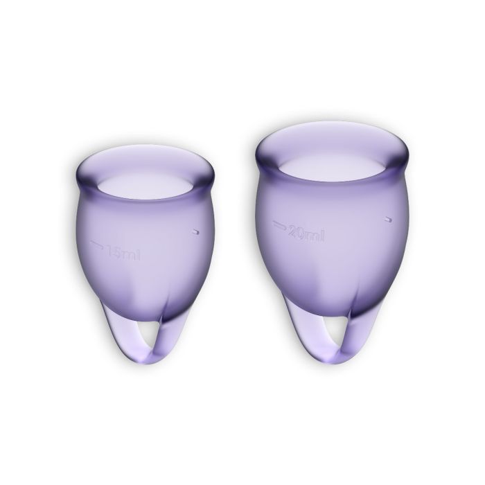 Conjunto de 2 Copos Menstruais Satisfyer Feel Confident Lilás