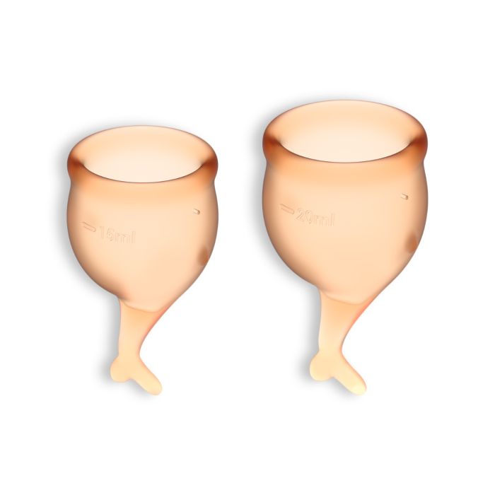 Conjunto de 2 Copos Menstruais Satisfyer Feel Secure Laranja