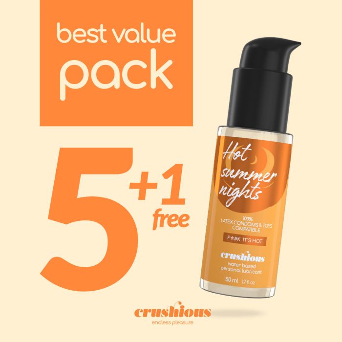 Pack de Lubrificantes à Base de Água Crushious Efeito Calor (5 X 50 ml) + 1 Grátis